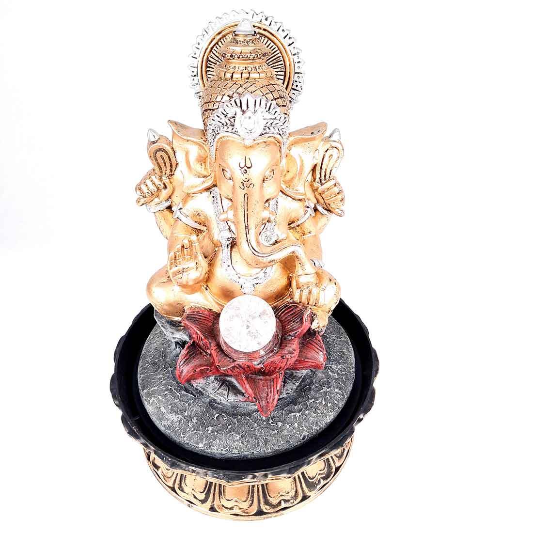 Indoor Water Fountain with LED Lights - Ganesh Design | Decoration Table Waterfall Cum Showpiece - For Vastu, Table, Office, Living Room, Home Decor & Gifts - 21 Inch - Apkamart #Style_Design 2