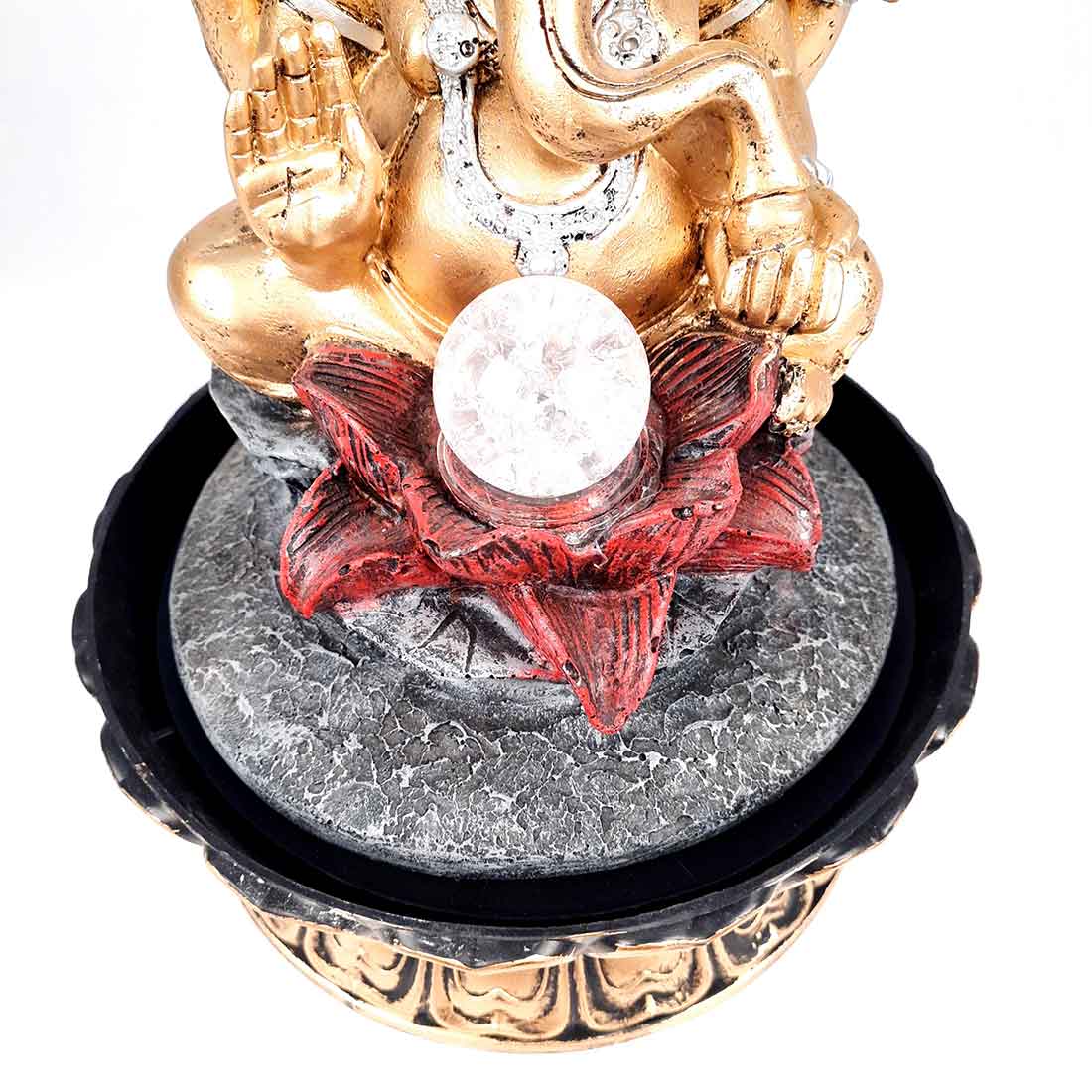 Indoor Water Fountain with LED Lights - Ganesh Design | Decoration Table Waterfall Cum Showpiece - For Vastu, Table, Office, Living Room, Home Decor & Gifts - 21 Inch - Apkamart #Style_Design 2