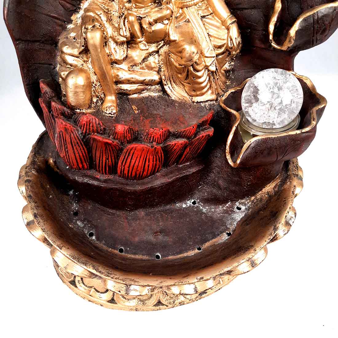 Table Water Fountains with LED Lights | Shiv Parvati Statue with Water Fountain - For Tabletop, Living Room, Garden & Home Decoration - 14 Inch - Apkamart #Style_Design 2