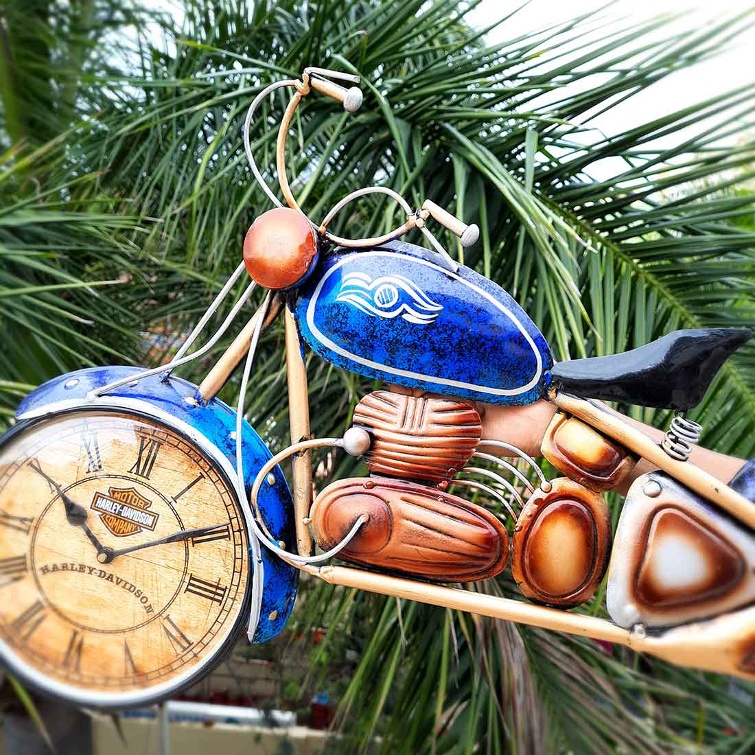 Bike Showpiece With Wall Clock - Unique Wall Decor for Living Room -26 Inch - ApkaMart