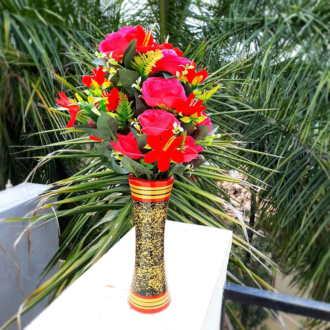 Artificial Flowers Bunch- Apkamart #color_Red