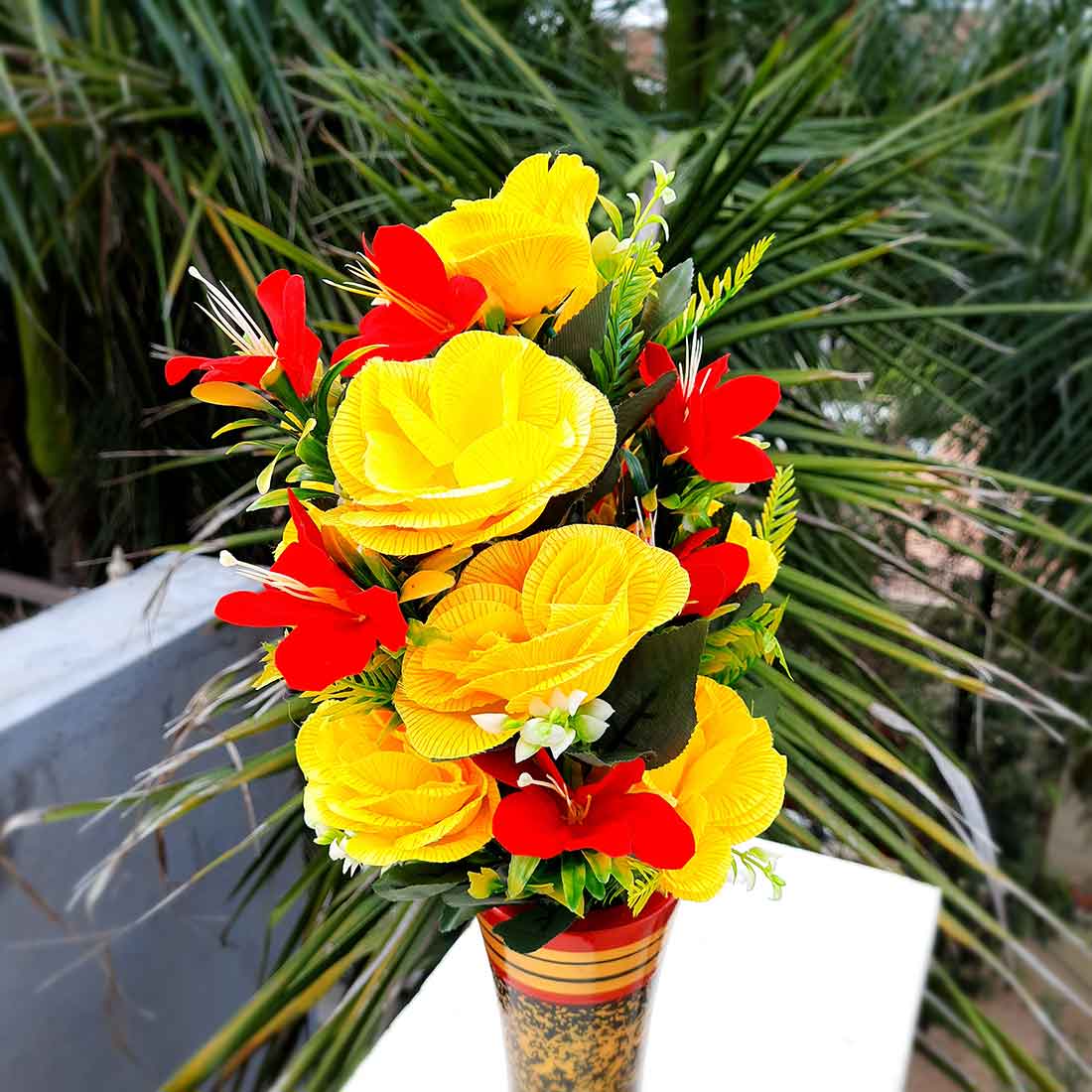 Artificial Flowers Bunch- Apkamart #color_Yellow