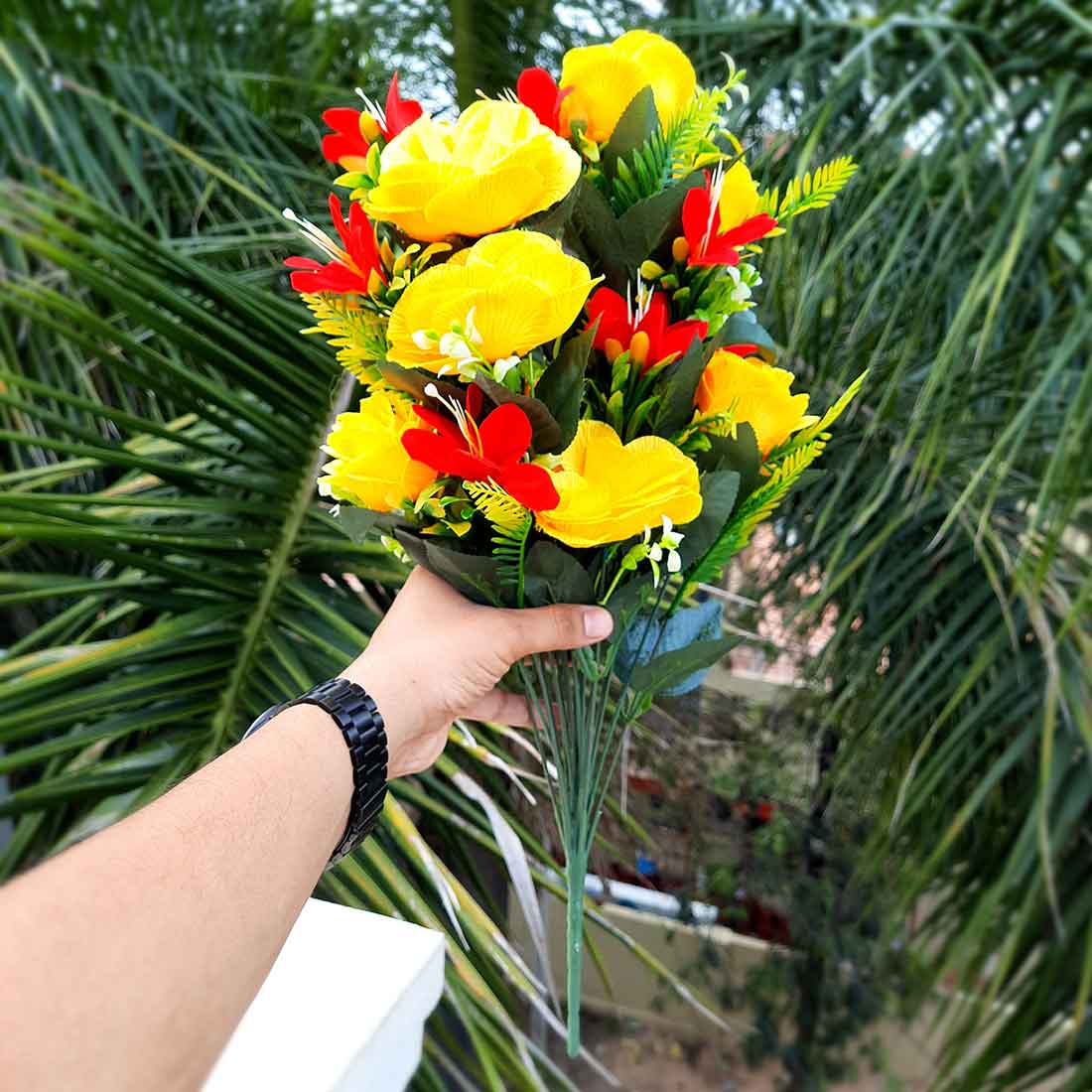 Artificial Flowers Bunch- Apkamart #color_Yellow