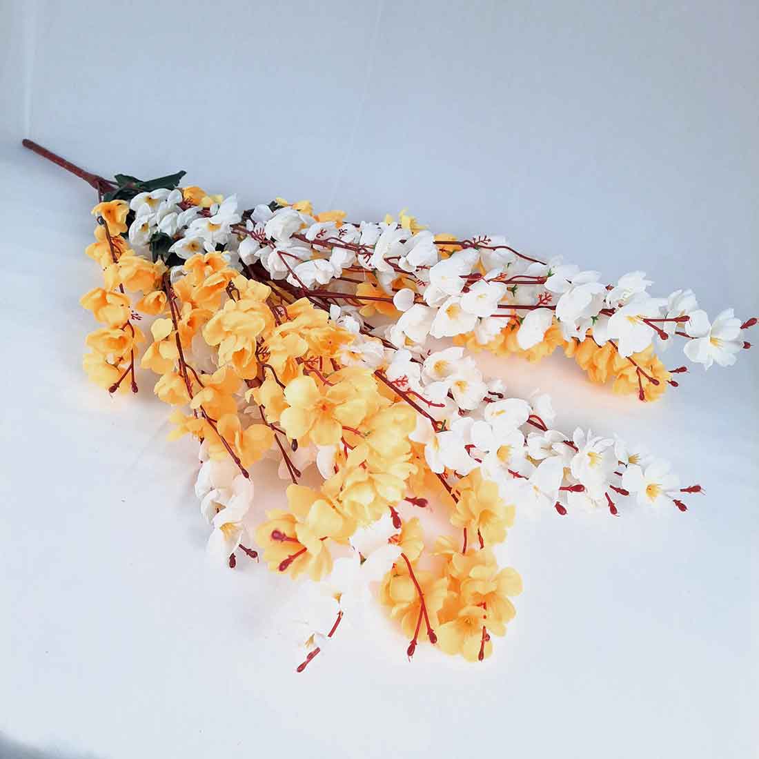 Artificial Flowers Bunch- Apkamart #color_White & Yellow