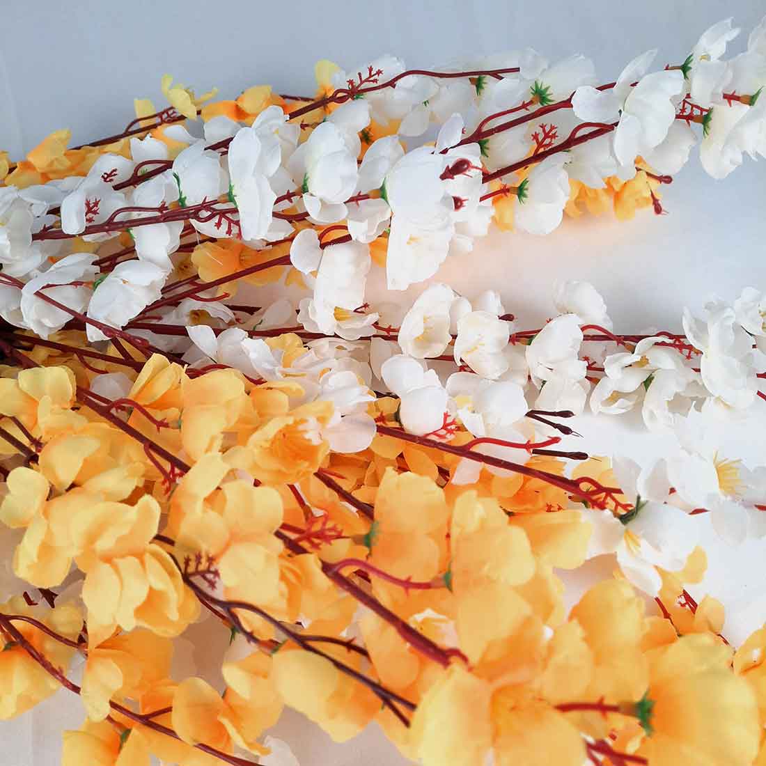 Artificial Flowers Bunch- Apkamart #color_White & Yellow