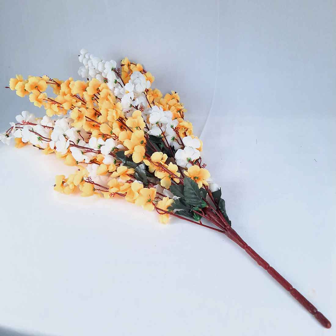 Artificial Flowers Bunch- Apkamart #color_White & Yellow