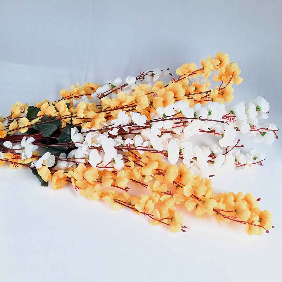 Artificial Flowers Bunch- Apkamart #color_White & Yellow