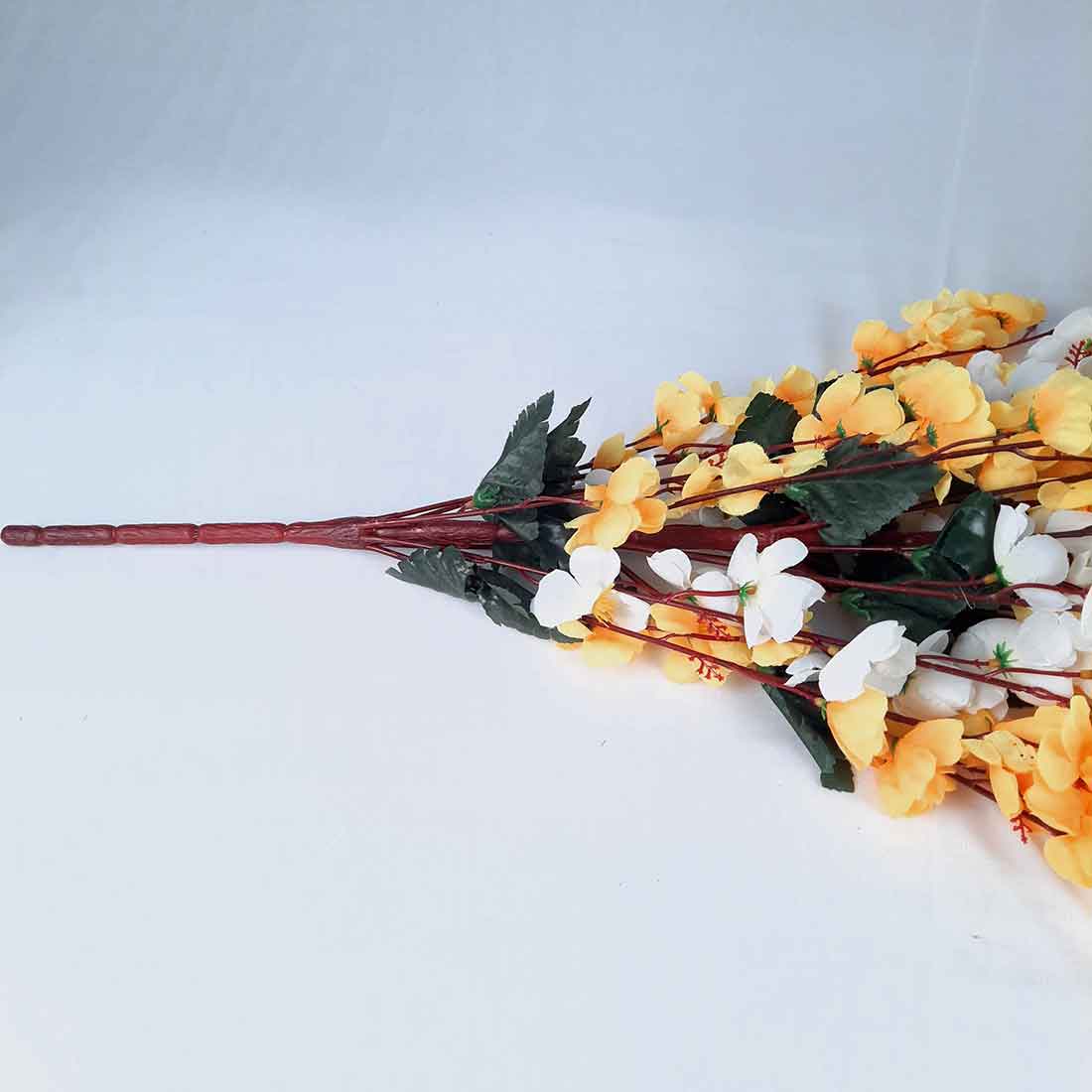 Artificial Flowers Bunch- Apkamart #color_White & Yellow