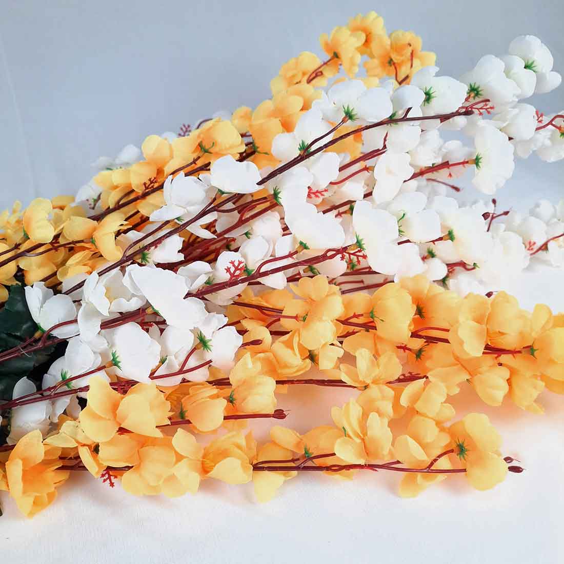 Artificial Flowers Bunch- Apkamart #color_White & Yellow