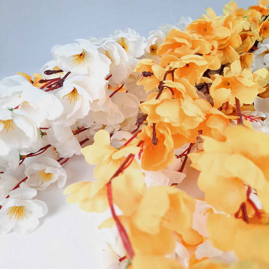 Artificial Flowers Bunch- Apkamart #color_White & Yellow