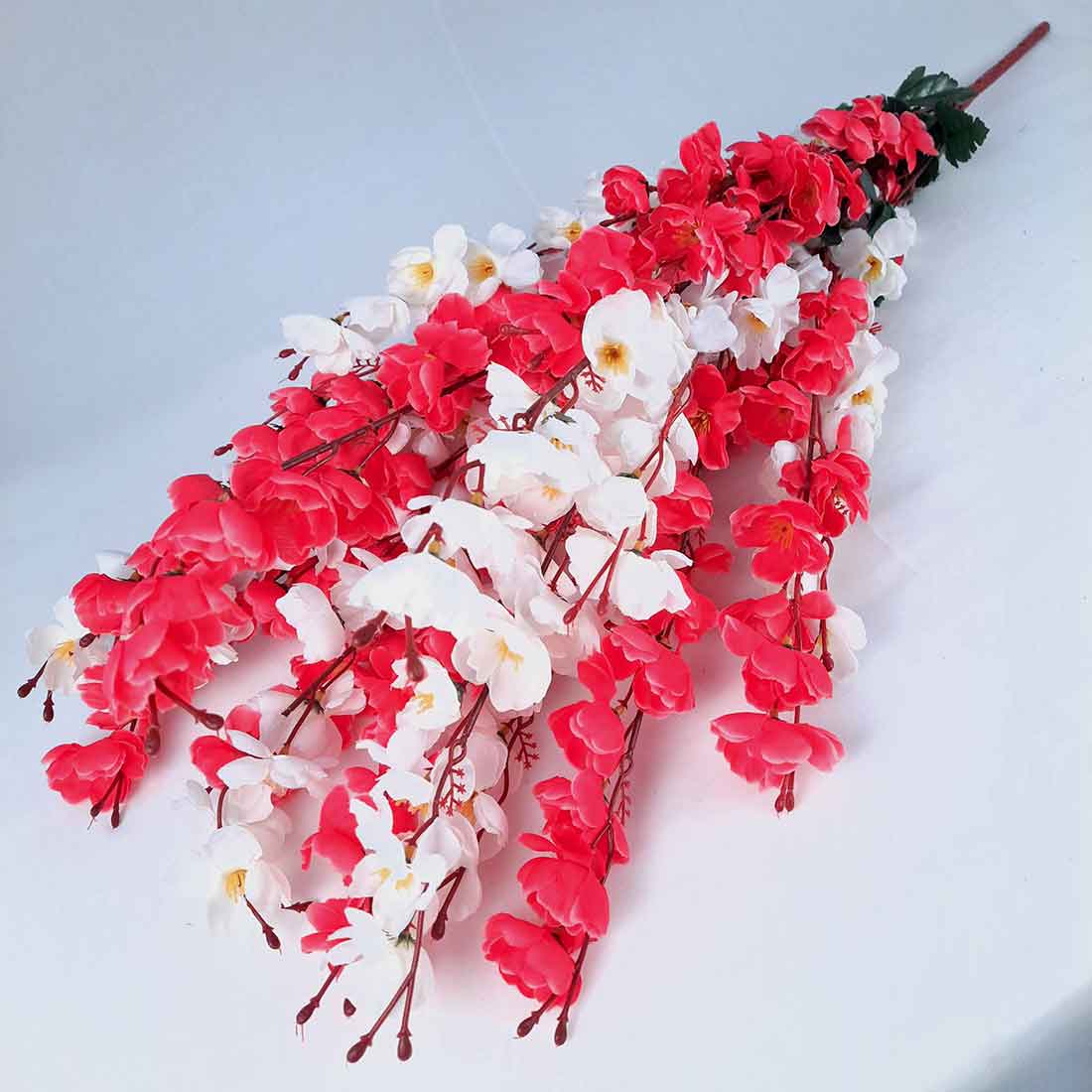 Artificial Flowers Bunch- Apkamart #color_White & Dark Pink