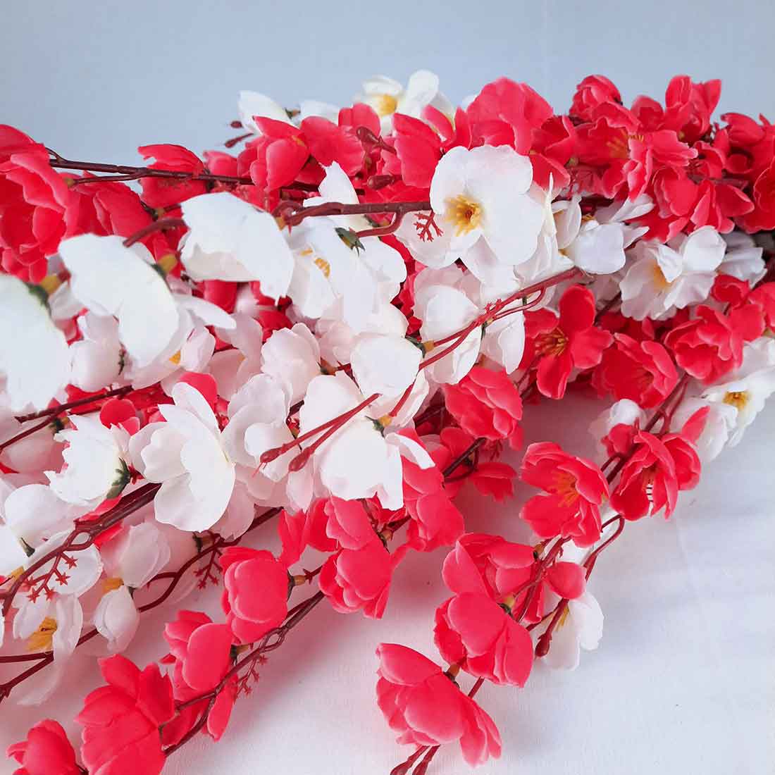 Artificial Flowers Bunch- Apkamart #color_White & Dark Pink