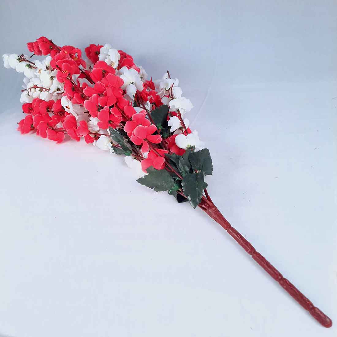 Artificial Flowers Bunch- Apkamart #color_White & Dark Pink