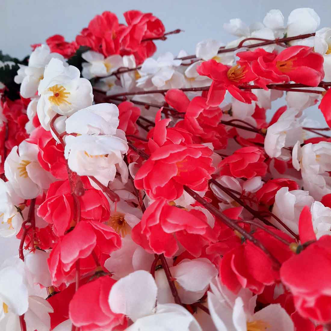 Artificial Flowers Bunch- Apkamart #color_White & Dark Pink