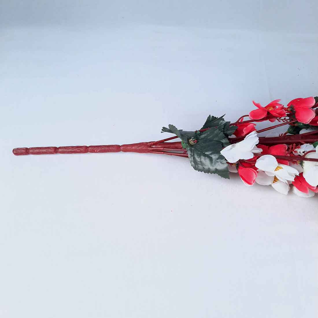 Artificial Flowers Bunch- Apkamart #color_White & Dark Pink