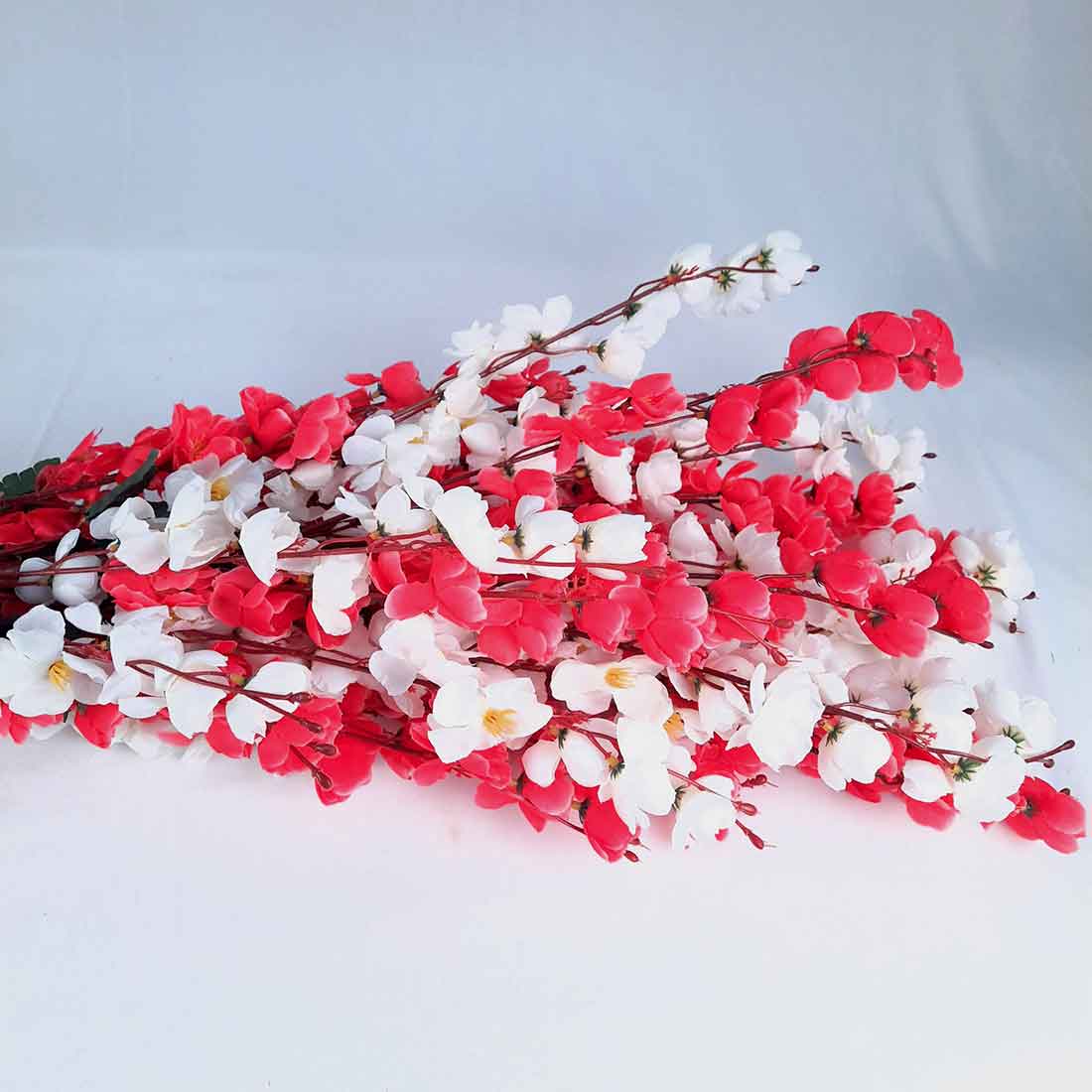 Artificial Flowers Bunch- Apkamart #color_White & Dark Pink