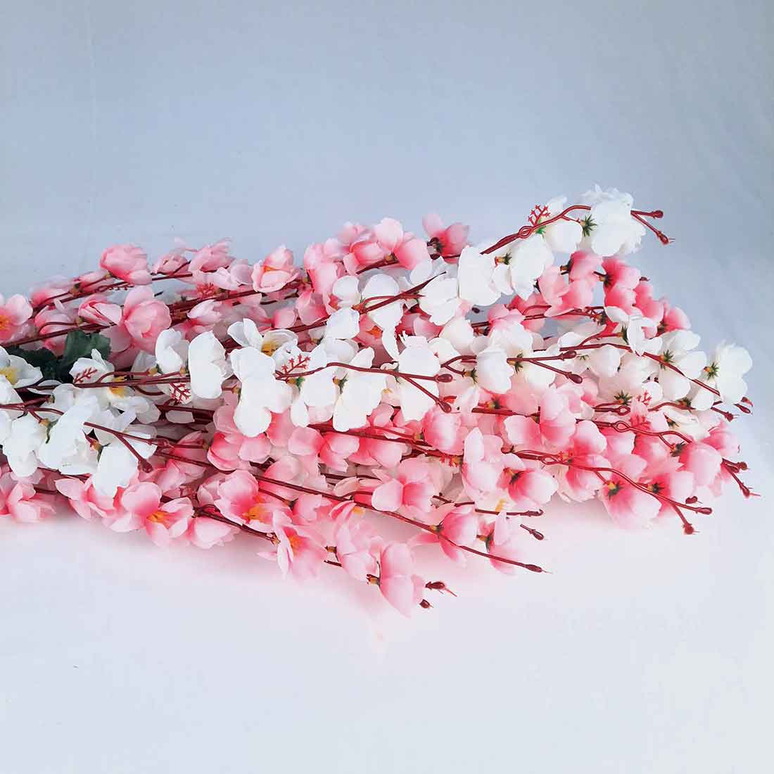 Artificial Flowers Bunch- Apkamart #color_White & Pink