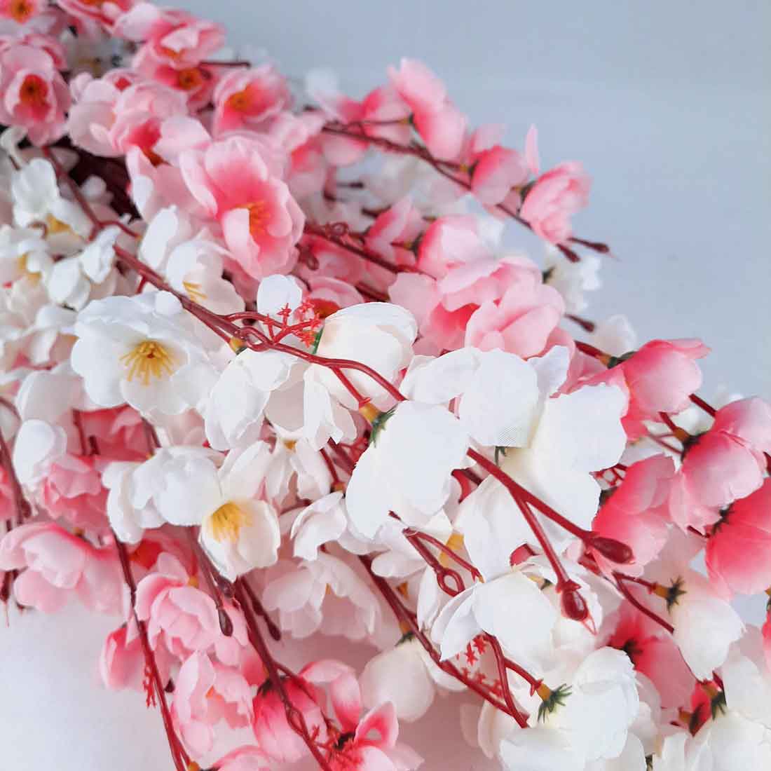 Artificial Flowers Bunch- Apkamart #color_White & Pink