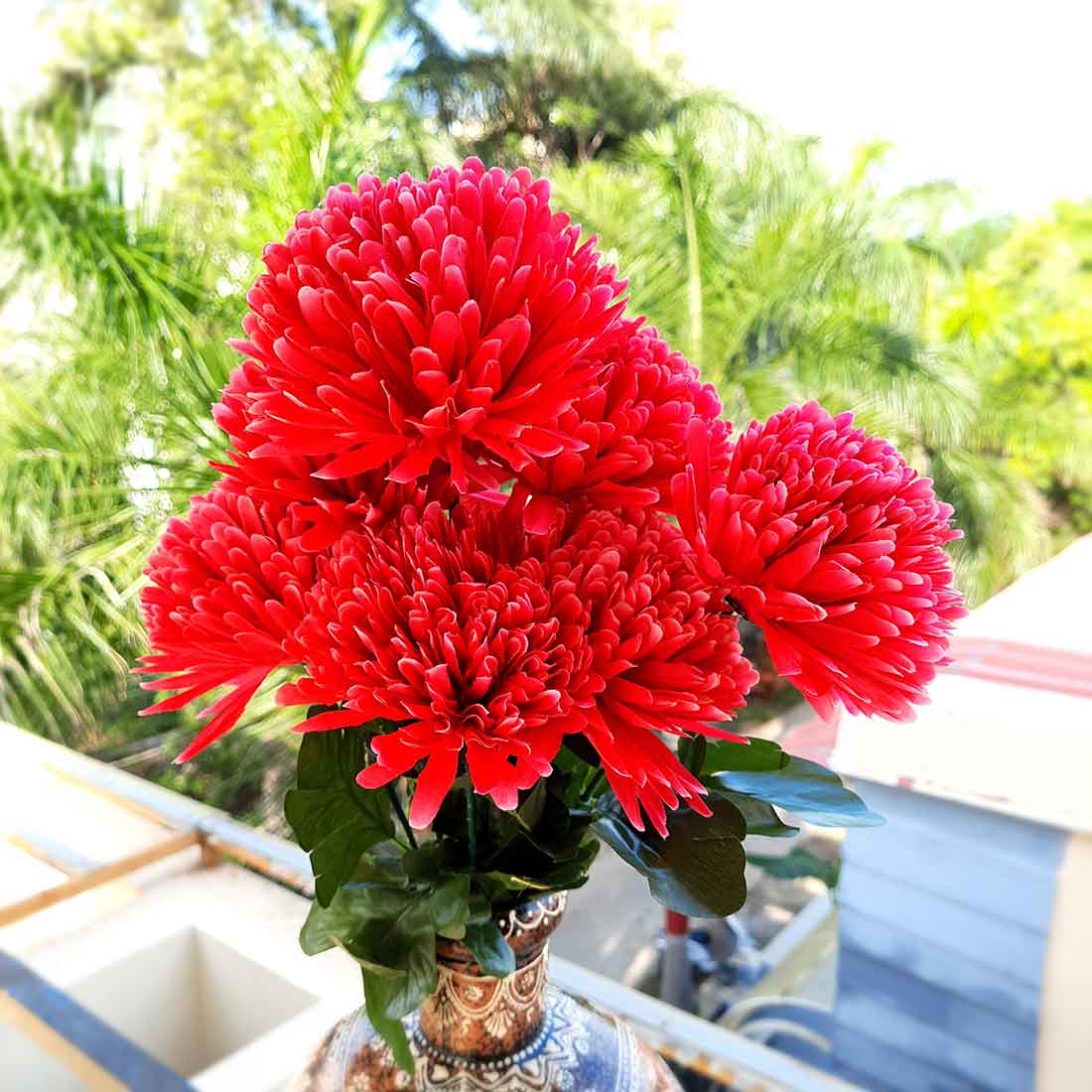 Artificial Flowers Bunch- Apkamart #color_Red