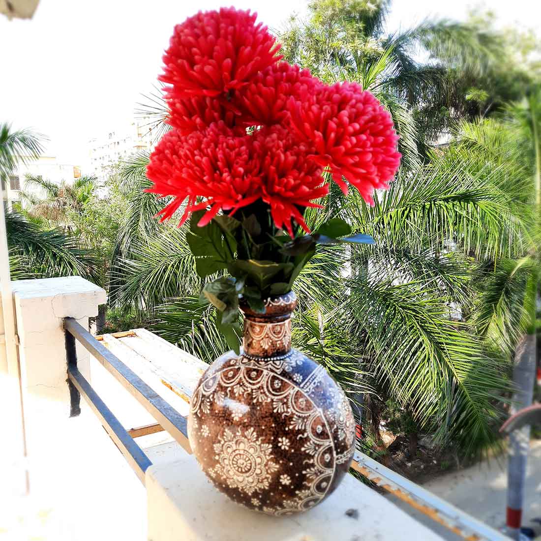 Artificial Flowers Bunch- Apkamart #color_Red