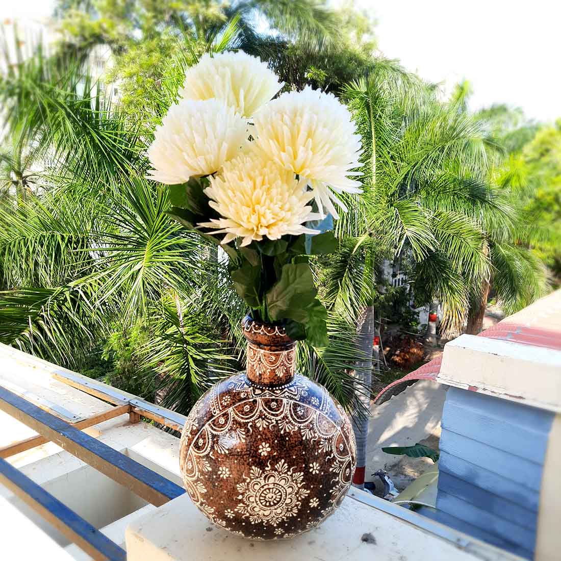 Artificial Flowers Bunch- Apkamart #color_White