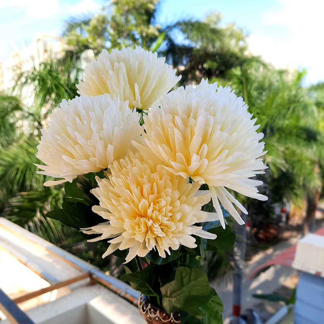 Artificial Flowers Bunch- Apkamart #color_White