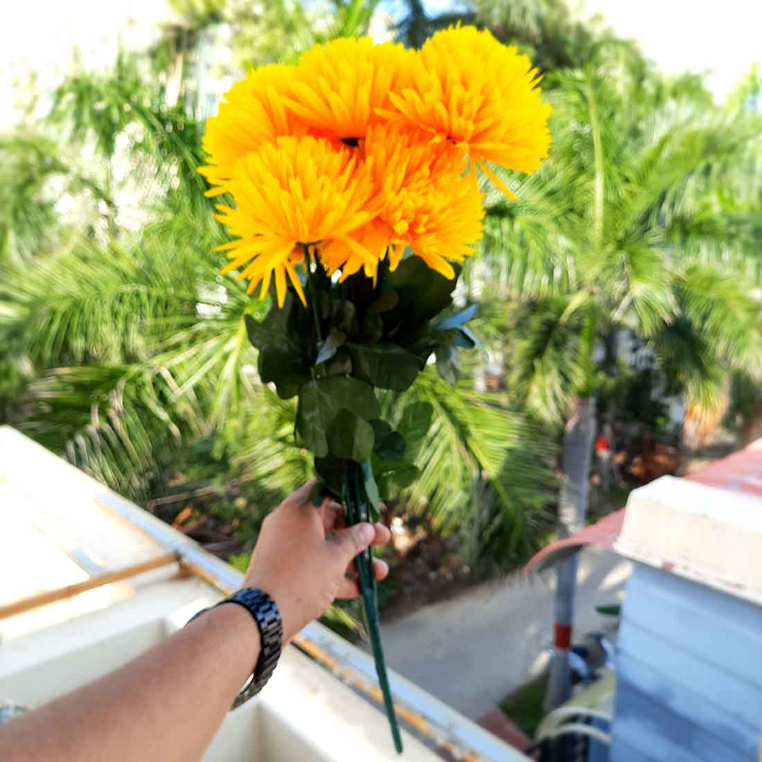 Artificial Flowers Bunch- Apkamart #color_Yellow