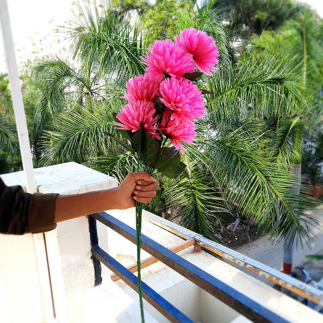 Artificial Flowers Bunch- Apkamart #color_Pink