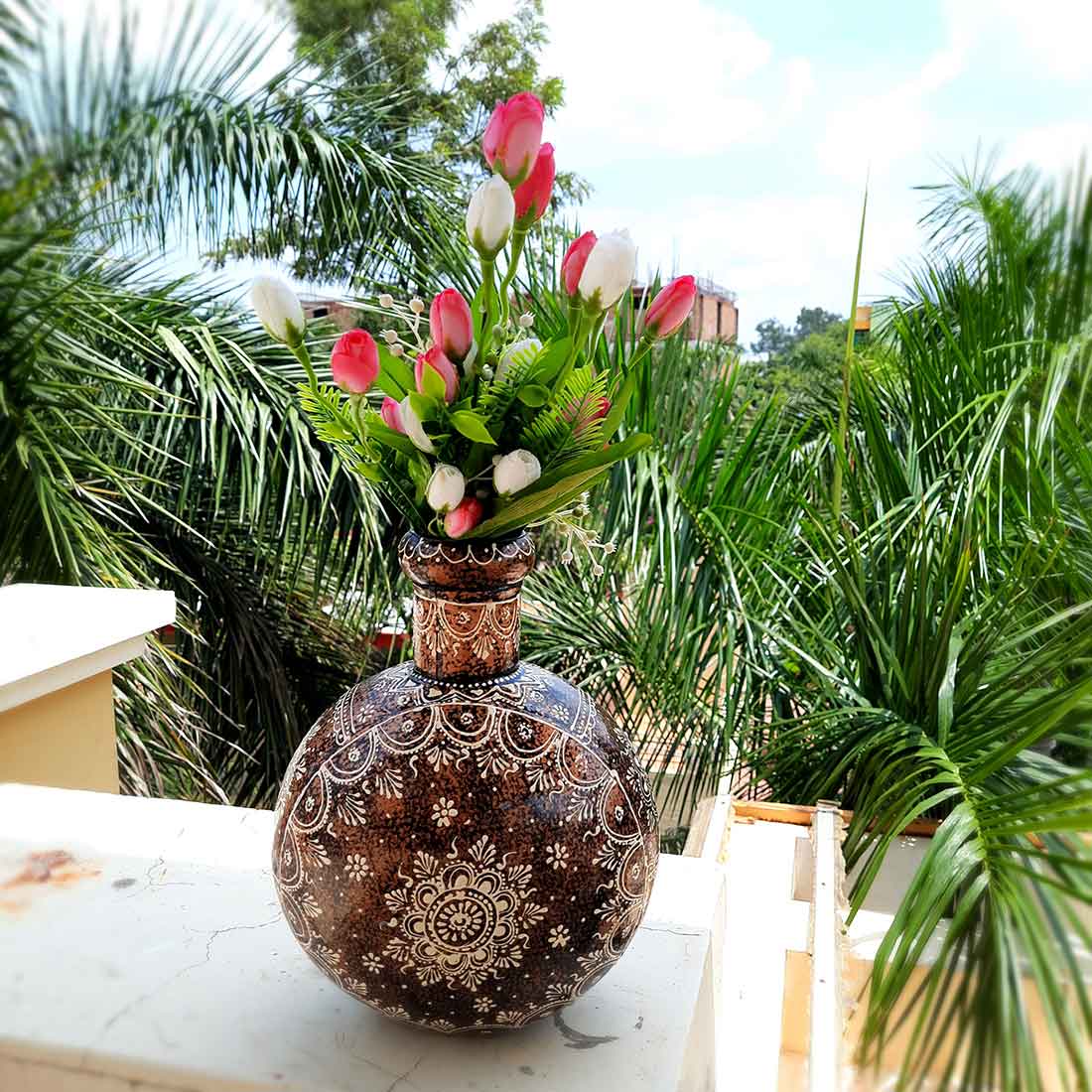 Artificial Flower Bunch- Apkamart #color_Light Pink