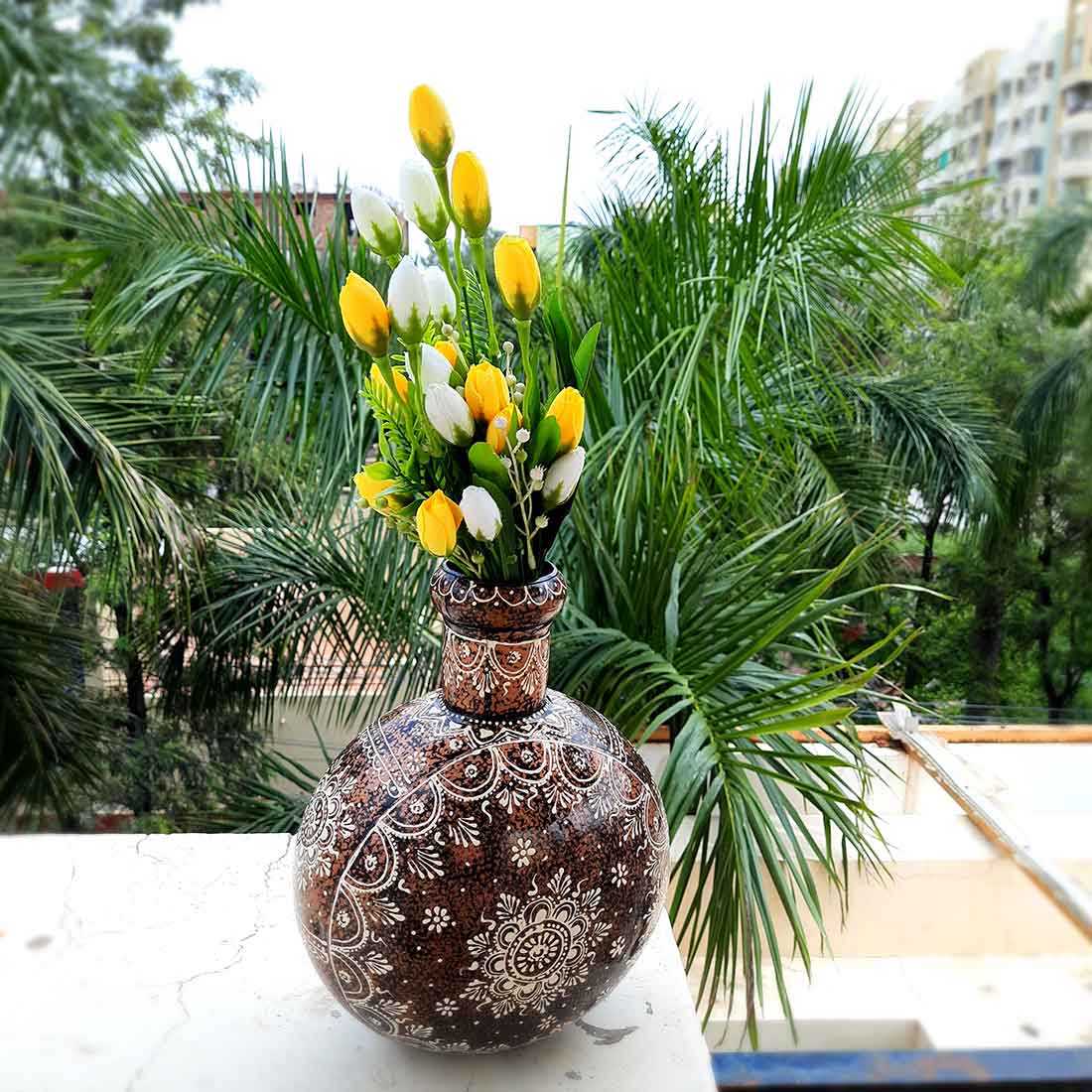 Artificial Flower Bunch- Apkamart #color_Yellow