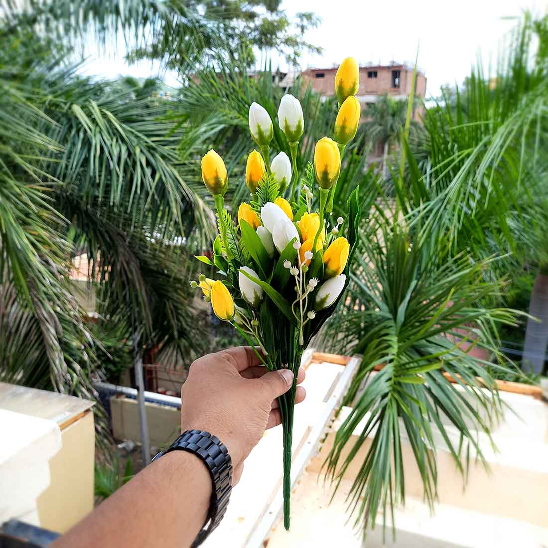 Artificial Flower Bunch- Apkamart #color_Yellow