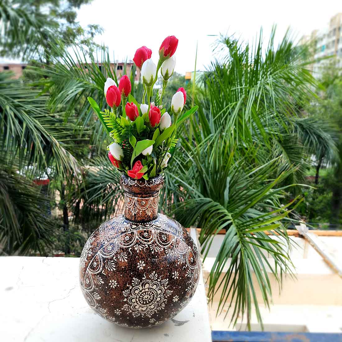 Artificial Flower Bunch- Apkamart #color_Dark Pink