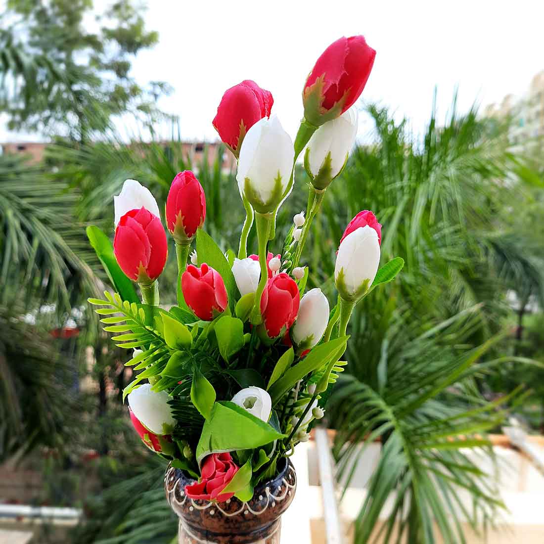 Artificial Flower Bunch- Apkamart #color_Dark Pink