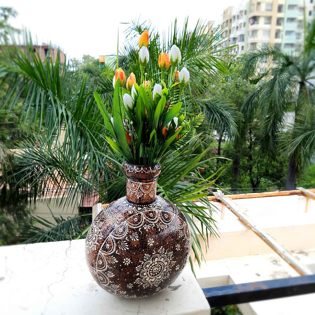 Artificial Flower Bunch- Apkamart #color_Orange