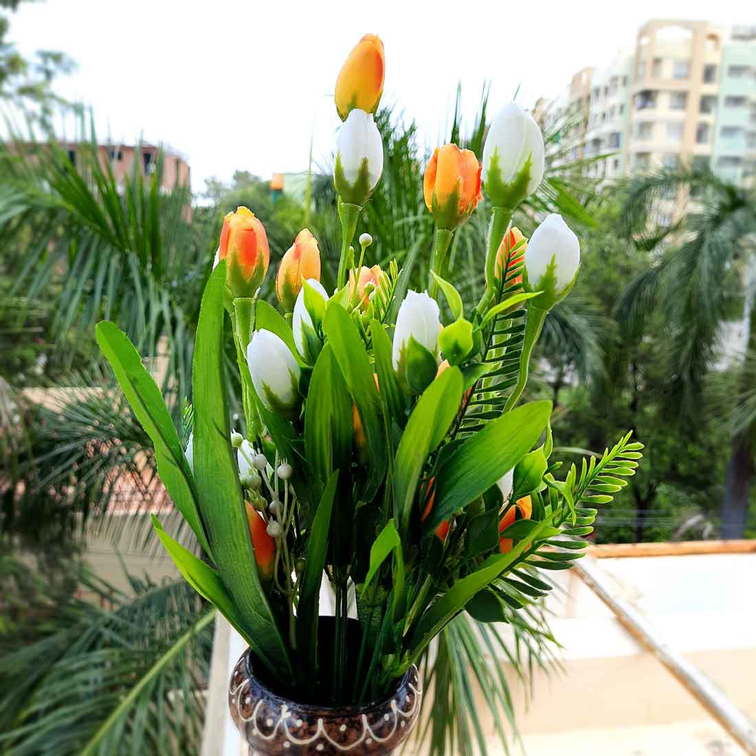 Artificial Flower Bunch- Apkamart #color_Orange