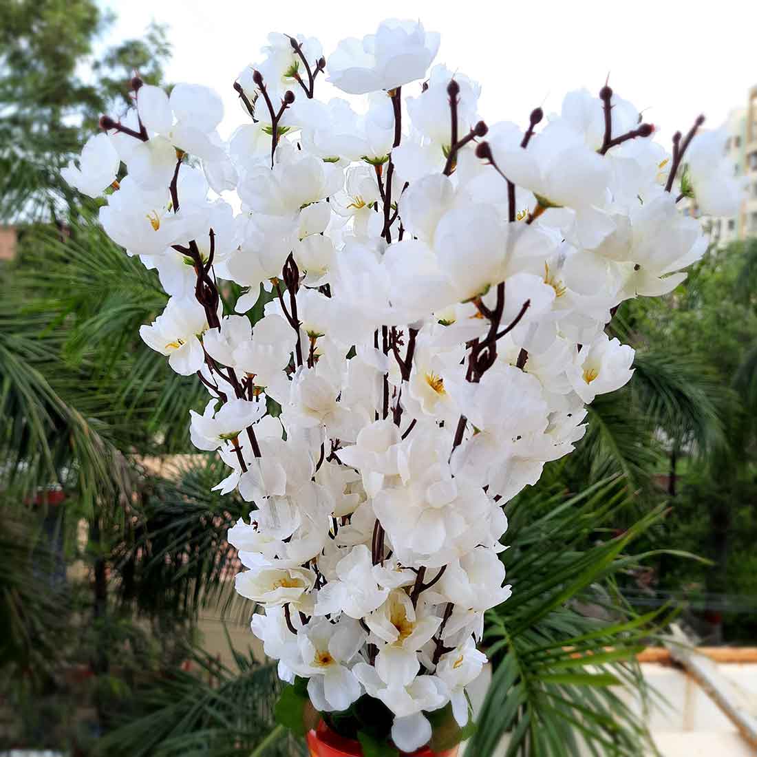 Artificial Flowers Bunch- Apkamart #color_White