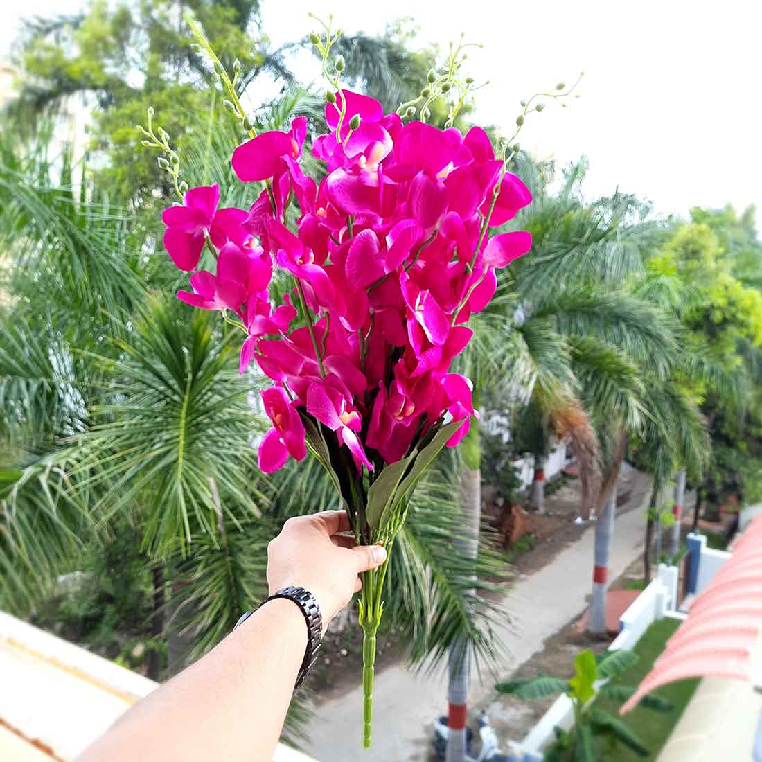 Artificial Flowers Bunch- Apkamart #color_Purple