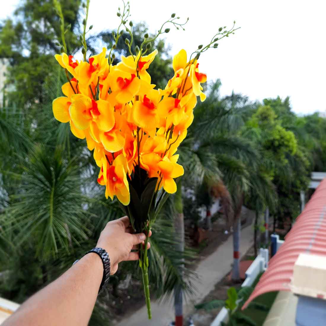 Artificial Flowers Bunch- Apkamart #color_Yellow