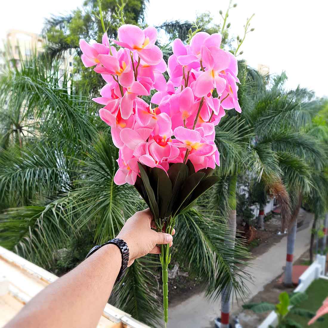 Artificial Flowers Bunch- Apkamart #color_Light Pink