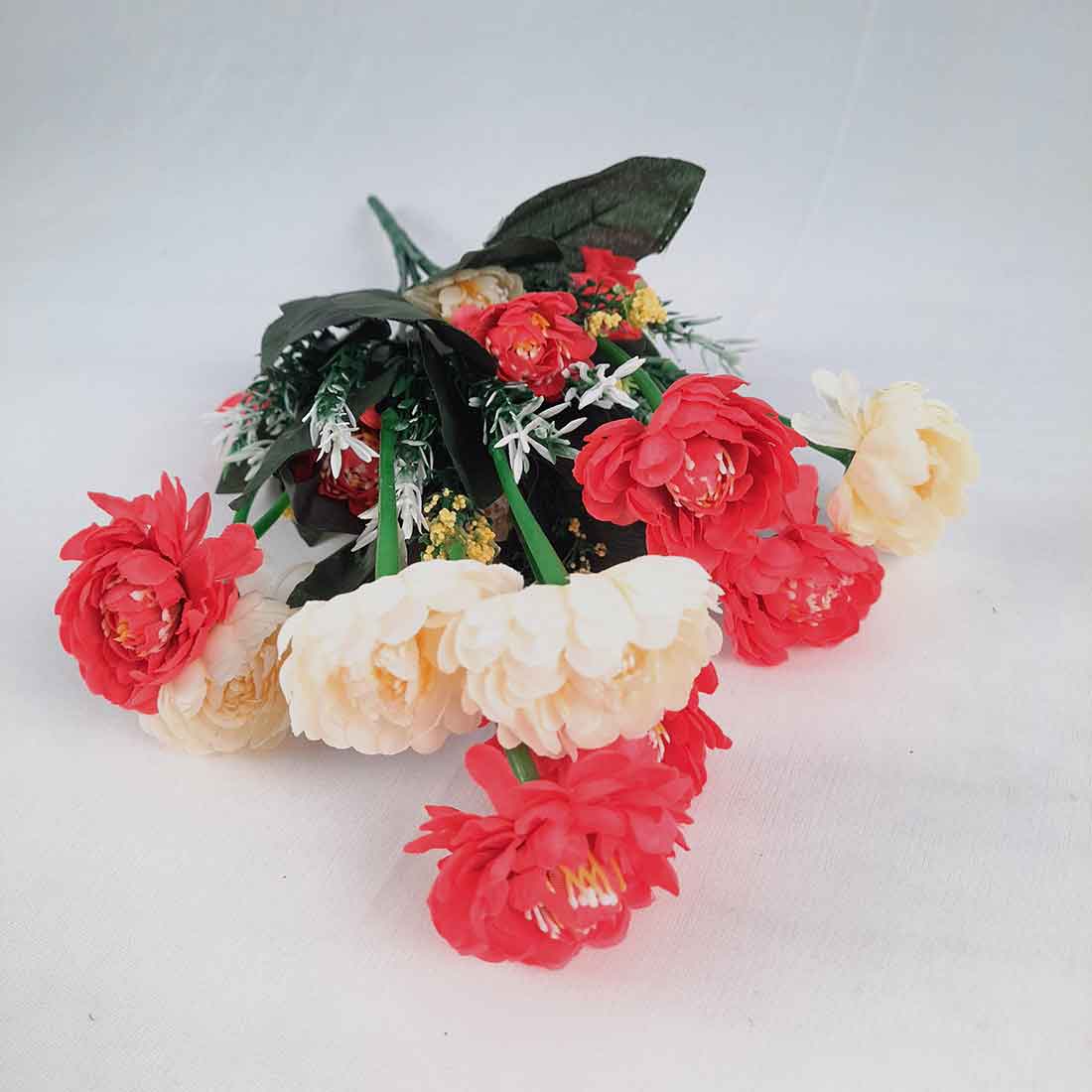 Artificial Flower Bunch- Apkamart #color_White & Pink
