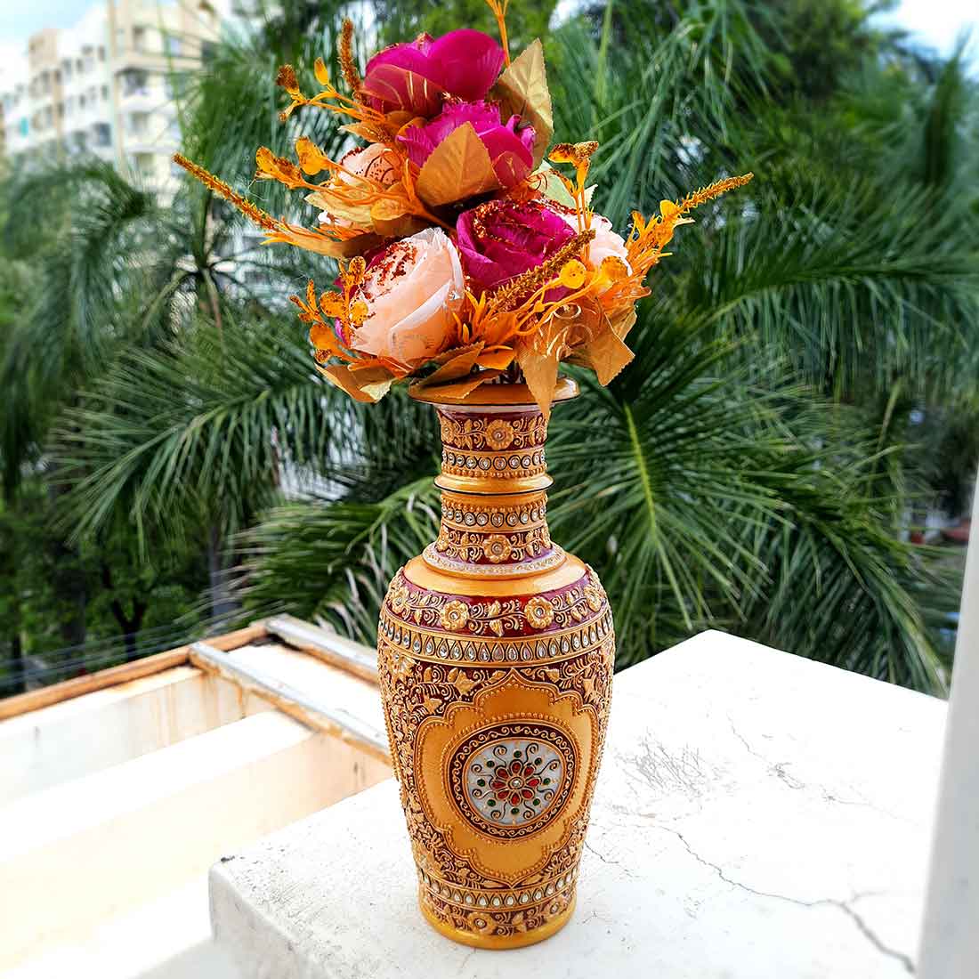 Artificial Flower Plants- Apkamart #color_Dark Pink