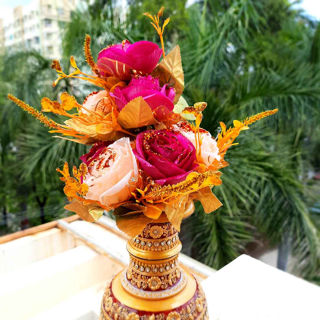 Artificial Flower Plants- Apkamart #color_Dark Pink