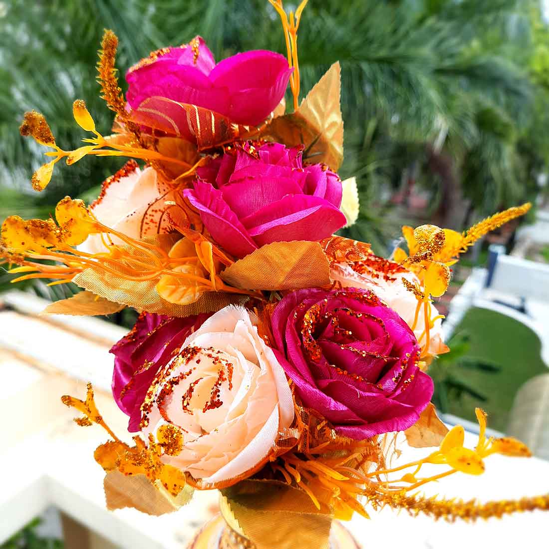 Artificial Flower Plants- Apkamart #color_Dark Pink