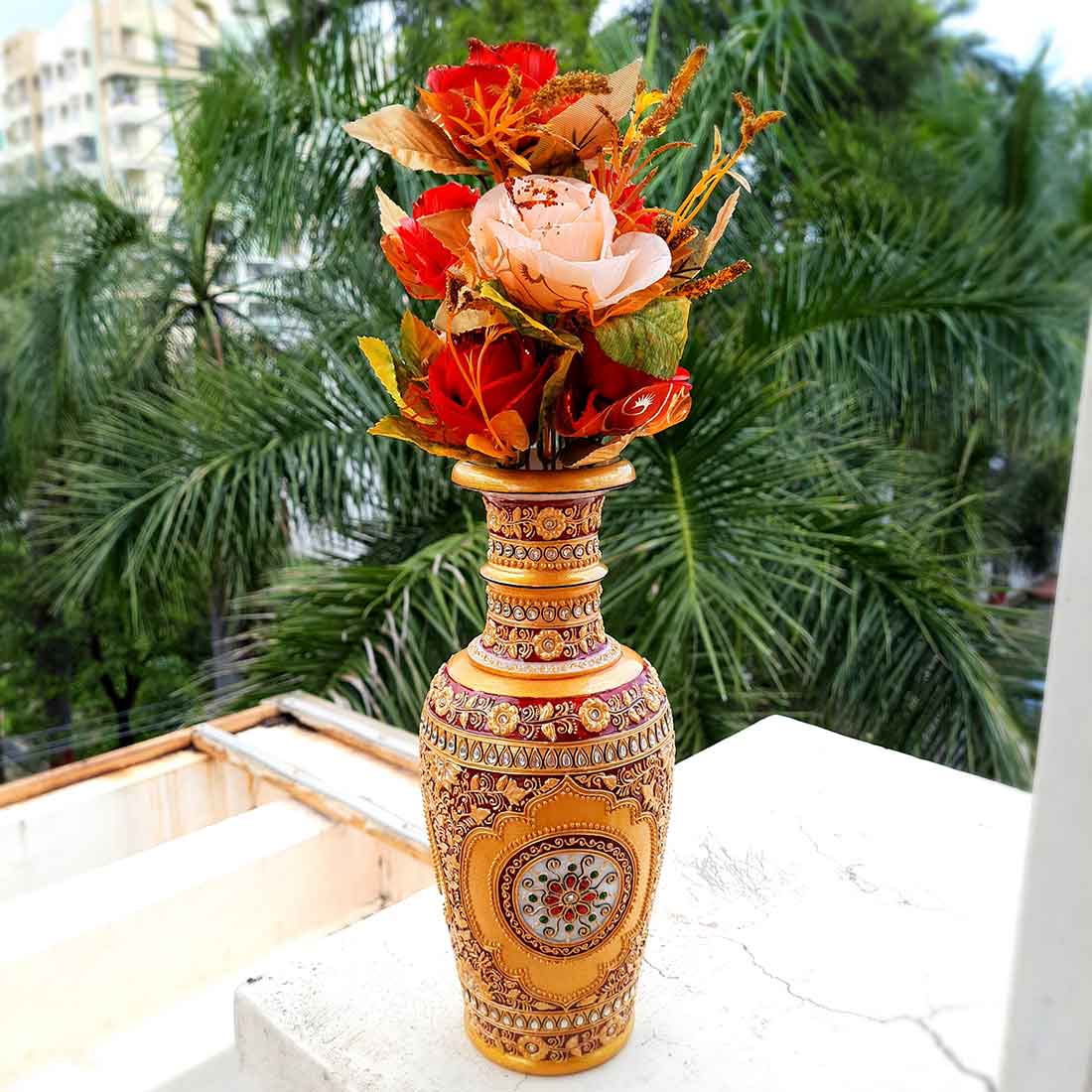 Artificial Flower Plants- Apkamart #color_Red