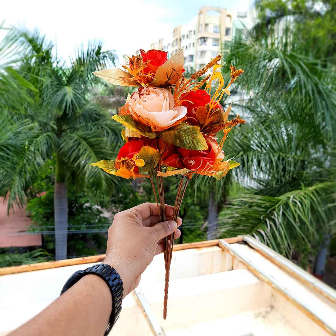 Artificial Flower Plants- Apkamart #color_Red