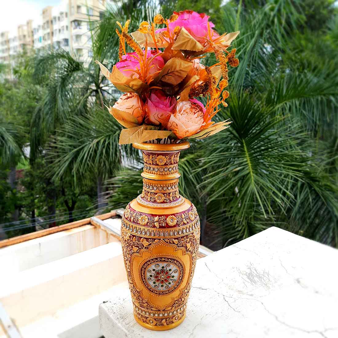 Artificial Flower Plants- Apkamart #color_Light Pink