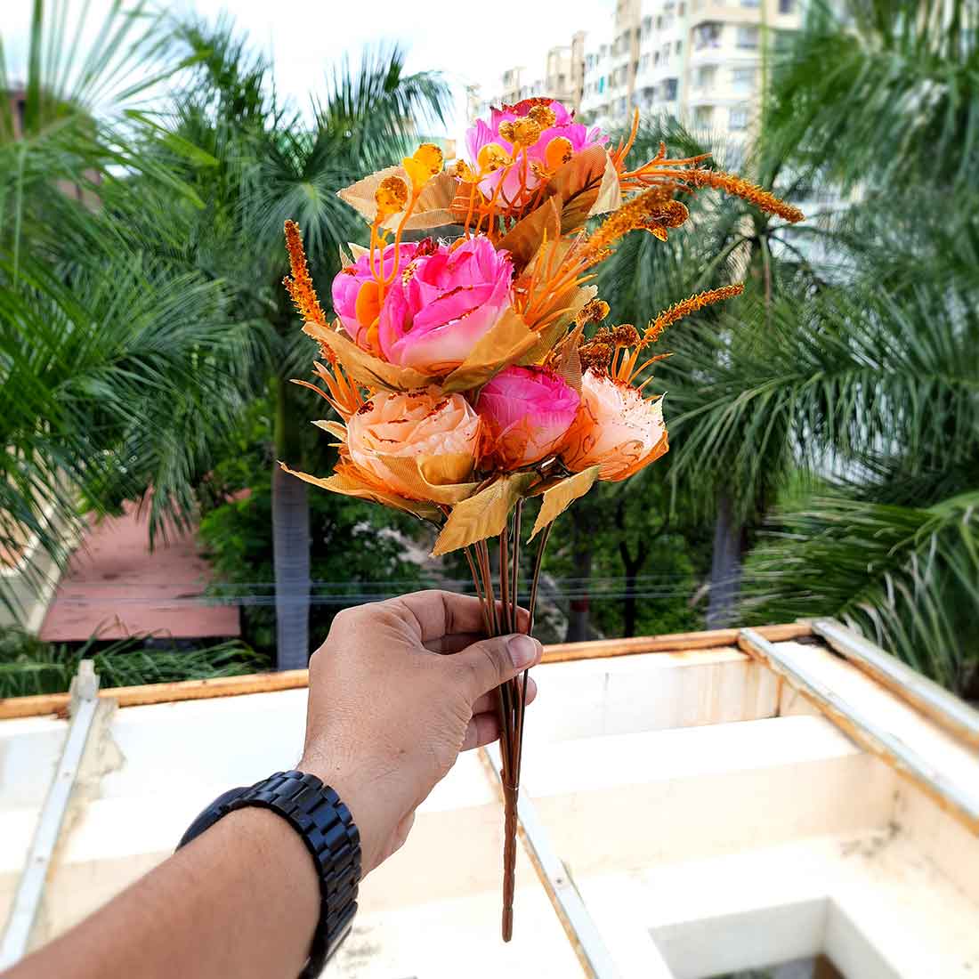 Artificial Flower Plants- Apkamart #color_Light Pink