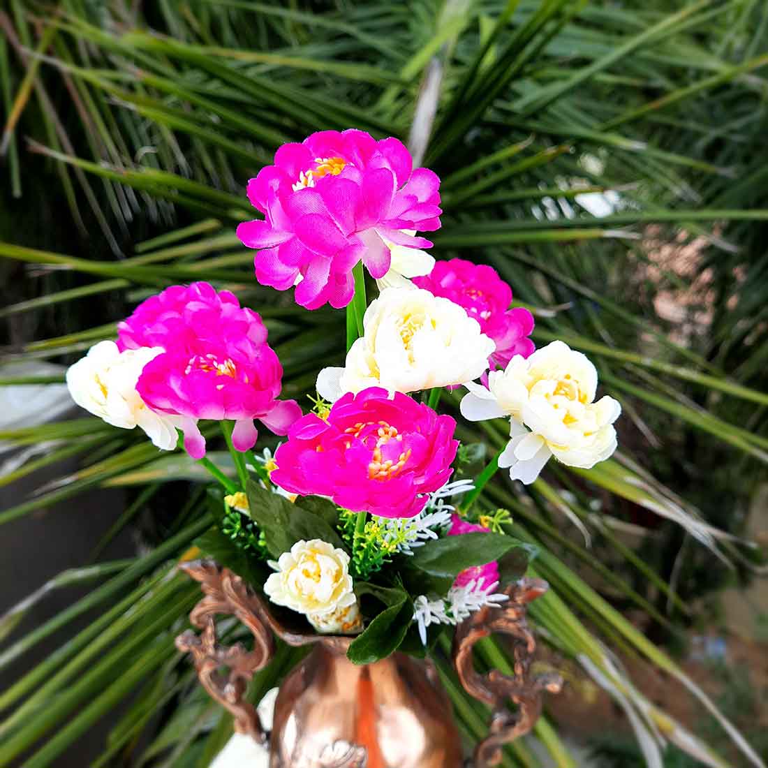 Artificial Flower Bunch- Apkamart #color_Purple & White