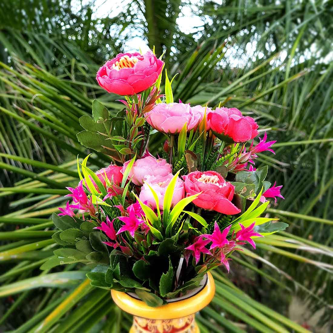 Artificial Flowers Bunch- Apkamart #color_Pink