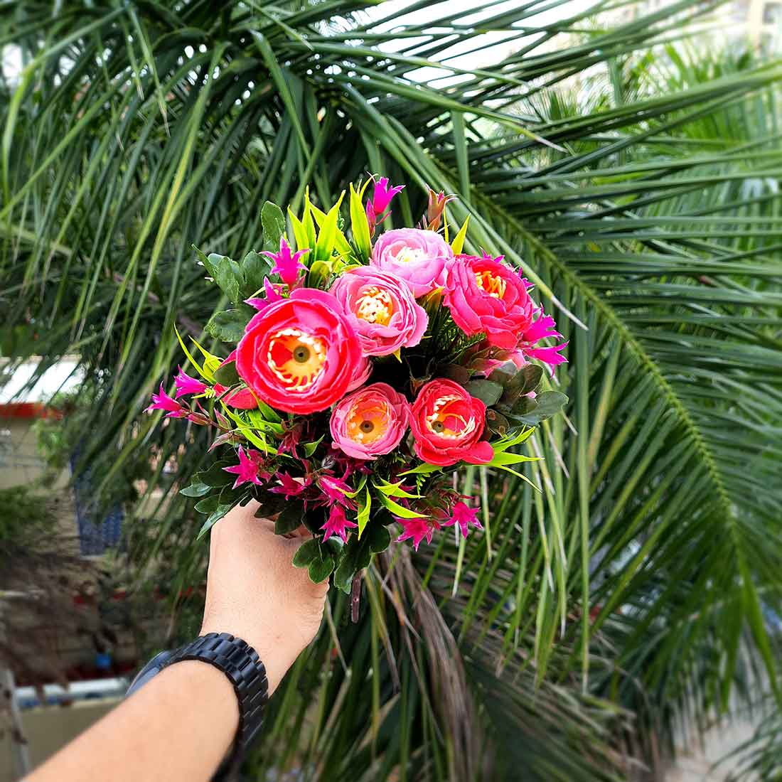 Artificial Flowers Bunch- Apkamart #color_Pink